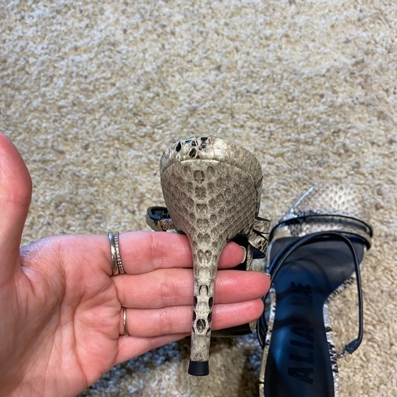 Alias Mae Women’s Mollie Heels Snakeskin Size 36 Open Toe Strappy Sandals - Picture 9 of 12